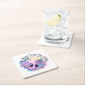 Dessous-de-verre Carré En Papier Halloween mignon crâne (En situation)