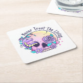 Dessous-de-verre Carré En Papier Halloween mignon crâne (Incliné)