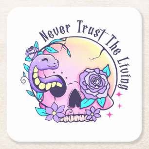 Dessous-de-verre Carré En Papier Halloween mignon crâne