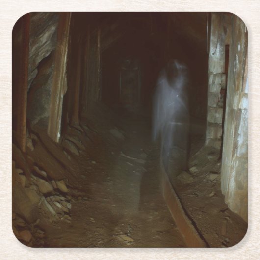 Dessous-de-verre Carré En Papier Halloween - Mine hantée 1 (Devant)