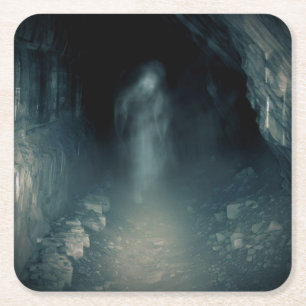 Dessous-de-verre Carré En Papier Halloween - Mine hantée 2