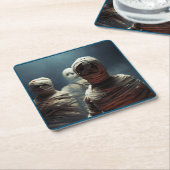 Dessous-de-verre Carré En Papier Halloween - Mummies 2 (Incliné)