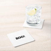 Dessous-de-verre Carré En Papier Halloween Scary Boo ! globes oculaires noir blanc (En situation)