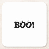 Dessous-de-verre Carré En Papier Halloween Scary Boo ! globes oculaires noir blanc (Devant)