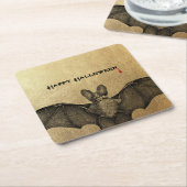 Dessous-de-verre Carré En Papier Halloween Vampire Bat Or (Incliné)