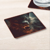 Dessous-de-verre Carré En Papier Halloween - Werewolf 3 (Incliné)