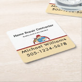 Dessous-de-verre Carré En Papier Handyman Contractant Home Réparation bureau (Incliné)