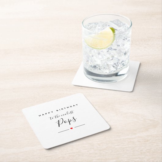 Dessous-de-verre Carré En Papier happhday to coolé pops (En situation)