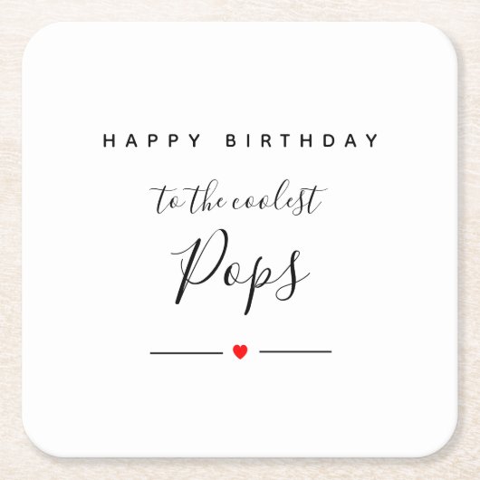 Dessous-de-verre Carré En Papier happhday to coolé pops (Devant)