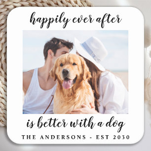 Dessous-de-verre Carré En Papier Happily Ever After Photo Wedding