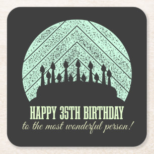 Dessous-de-verre Carré En Papier Happy 35th birthday to the most wonderful person