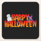 Dessous-de-verre Carré En Papier Happy Halloween Graphic (Devant)