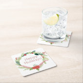 Dessous-de-verre Carré En Papier Happy Holidays (En situation)