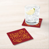 Dessous-de-verre Carré En Papier Happy Thanksgiving (En situation)