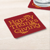 Dessous-de-verre Carré En Papier Happy Thanksgiving (Incliné)