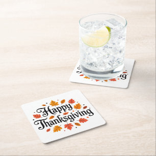Dessous-de-verre Carré En Papier Happy Thanksgiving