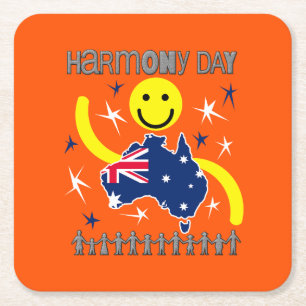 Dessous-de-verre Carré En Papier Harmony Day Australie