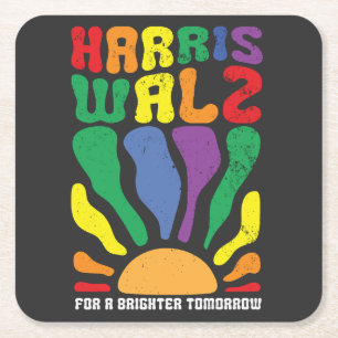 Dessous-de-verre Carré En Papier Harris Waltz pour un avenir meilleur Kamala LGBT