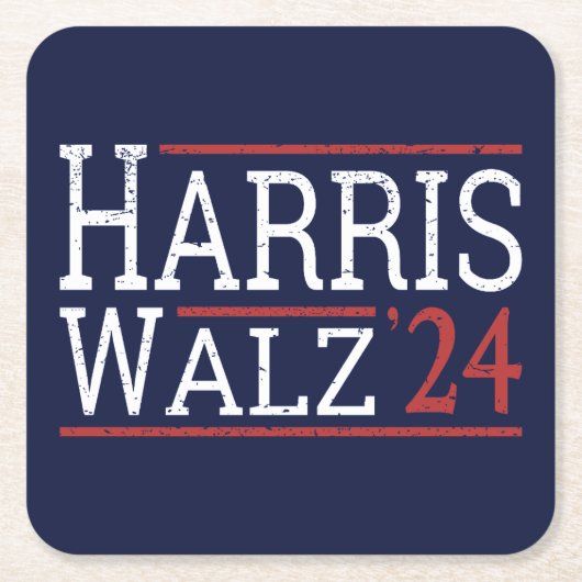 Dessous-de-verre Carré En Papier Harris Walz Election 2024 I (Devant)