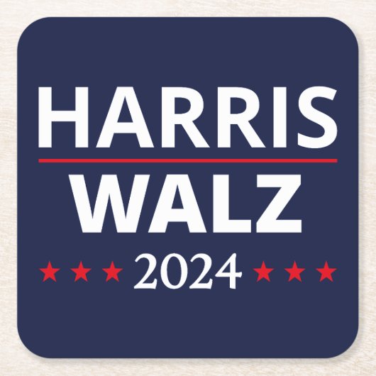 Dessous-de-verre Carré En Papier Harris Walz Election 2024 III (Devant)