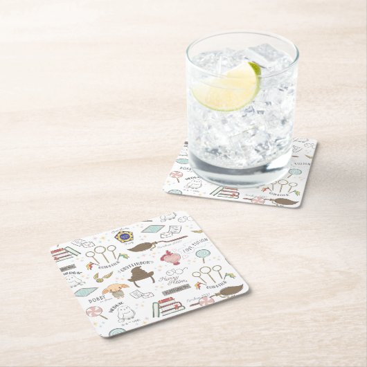Dessous-de-verre Carré En Papier HARRY POTTER™ Tiny Magic Pattern (En situation)