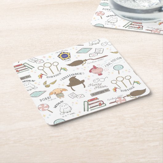 Dessous-de-verre Carré En Papier HARRY POTTER™ Tiny Magic Pattern (Incliné)