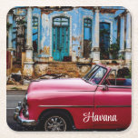 Dessous-de-verre Carré En Papier Havana Cuba Voiture rouge Vintage<br><div class="desc">Havana Cuba Voiture rouge Vintage</div>