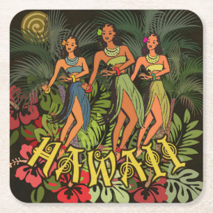 Dessous-de-verre Carré En Papier Hawaii Aloha Flower Art Print