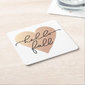 Dessous-de-verre Carré En Papier Hello Fall Love Heart (Incliné)