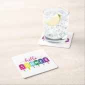 Dessous-de-verre Carré En Papier Hello Summer ice pop (En situation)