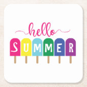 Dessous-de-verre Carré En Papier Hello Summer ice pop (Devant)