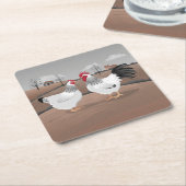 Dessous-de-verre Carré En Papier Hen & Rooster (Incliné)