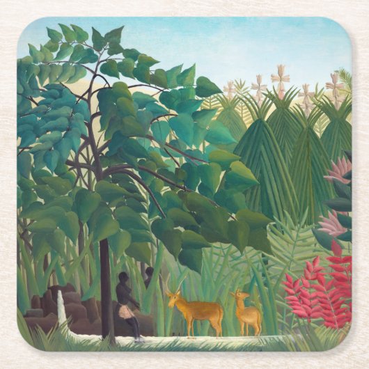 Dessous-de-verre Carré En Papier Henri Rousseau - La cascade (Devant)
