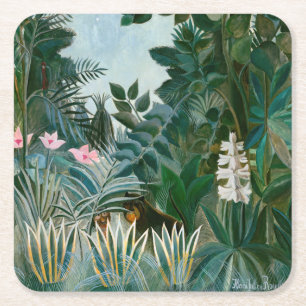 Dessous-de-verre Carré En Papier Henri Rousseau - La jungle équatoriale