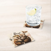 Dessous-de-verre Carré En Papier Hérisson amoureux (En situation)