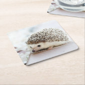 Dessous-de-verre Carré En Papier Hérisson mignon de bébé (Incliné)