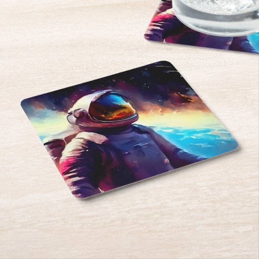 Dessous-de-verre Carré En Papier Héros spatial SF 1 (Incliné)
