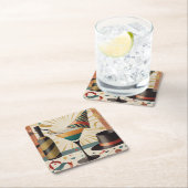 Dessous-de-verre Carré En Papier Heure Cocktail Mi-Siècle - Nouvel An (En situation)