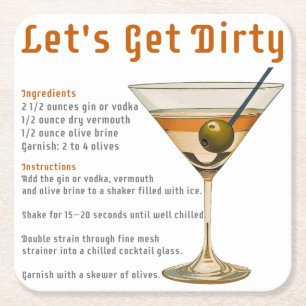 Dessous-de-verre Carré En Papier Heure du cocktail : découvrez la recette du Dirty