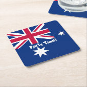 Dessous-de-verre Carré En Papier Heure du drapeau australien (Incliné)