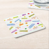 Dessous-de-verre Carré En Papier Heure du parti Chanukah (Incliné)