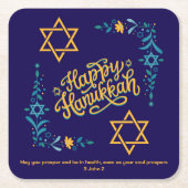 Dessous-de-verre Carré En Papier HEUREUX HANOUKKA Chanukah (Devant)