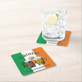 Dessous-de-verre Carré En Papier HEUREUX ST PATRICK'S DAY Great Irish Beer Sláinte  (En situation)