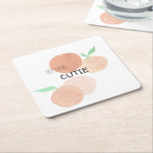 Dessous-de-verre Carré En Papier Hey, Cutie Orange (Incliné)