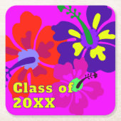 Dessous-de-verre Carré En Papier Hibiscus Art Graduation Year (Devant)