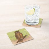 Dessous-de-verre Carré En Papier Hibou (En situation)