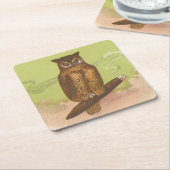 Dessous-de-verre Carré En Papier Hibou (Incliné)