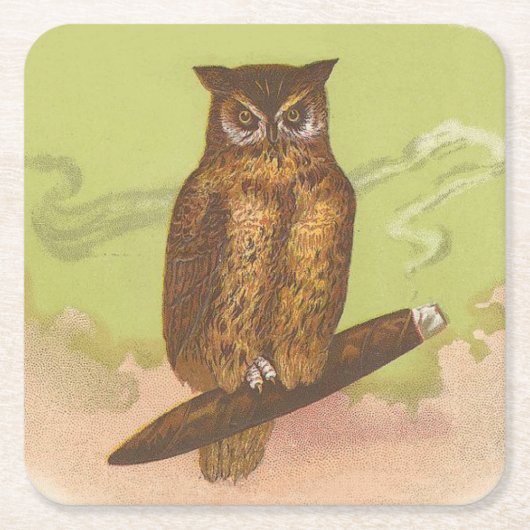 Dessous-de-verre Carré En Papier Hibou (Devant)