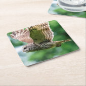 Dessous-de-verre Carré En Papier Hibou barré en vol (Incliné)