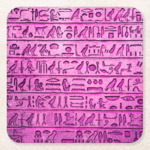 Dessous-de-verre Carré En Papier Hiéroglyphes égyptiens anciens Dessous de verre de